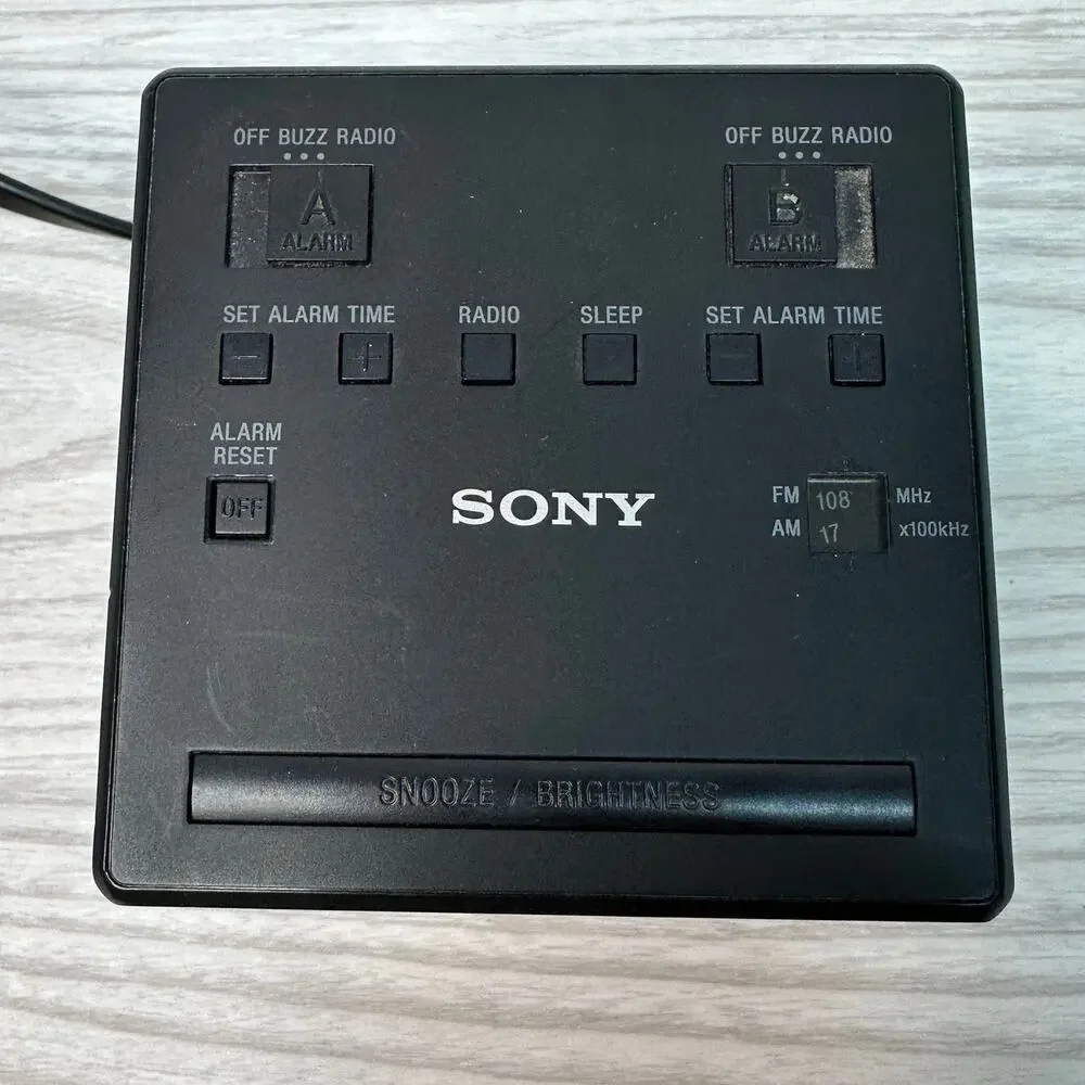 Sony Model NO. ICF-C1 Alarm Clock Radio AM/FM LED Digital Display Black Plug In